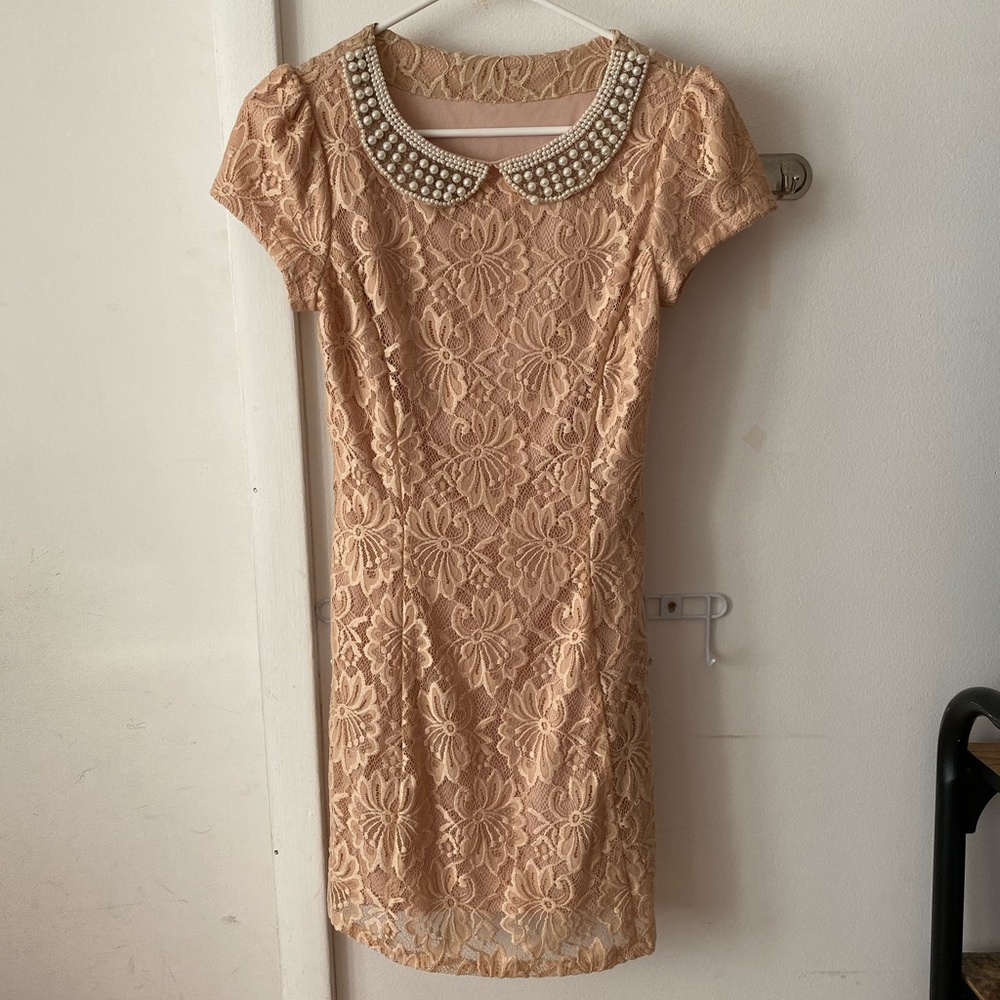 Women dress double layer laced